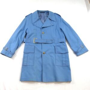 Harbor Master Trench Coat All Weather Raincoat Blue Sz 40 Reg 1980s